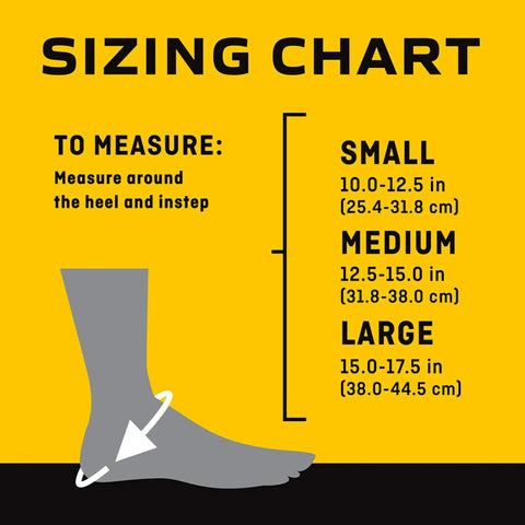 Sizing chart for Ankle Comfort Support Sleeve With Mild Compression, 4 Way Stretch, Breathable Beige, Small Size.