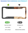 Rad Ride Carbon Fiber License Plate Frames 2 Pack Deep Glossy Black Aluminum Car Tag Holder Cover with durability features.