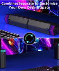 M20 USB Powered Desktop Speakers For PC Monitor And Gaming Rig, Dope Gradient RGB Lighting, Combine Or Separate Base