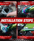Installation steps for Exhaust Pipe Kit For Predator 212cc And 196cc OHV Clones, showing gasket, flange alignment, and heat shield