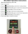 Game Changer Digital Length Counter With Grip Tight Measuring Wheel For Wire Cable And Fabric Tracking Smooth Rolling Sensor Wheel Electronic Roll Yardage Ruler That Just Runs Smooth Day And Night wire meter operation instructions display with illuminated screen and buttons.