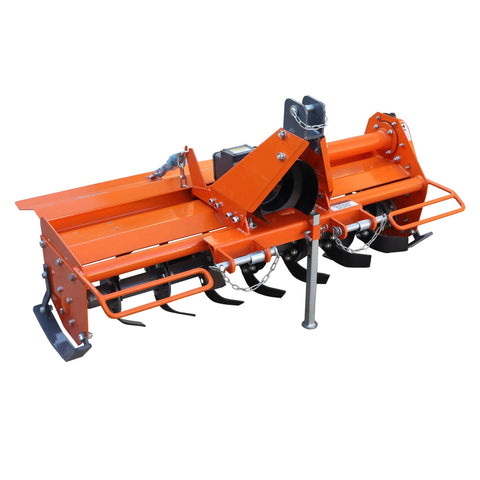 45 Inch Rotary Tiller Attachment Workhorse Heavy Duty for Tractor with Cat 1 3 Point Hitch PTO Driven 540 RPM 4.7 Inch Max Depth