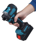 Versatile 21V Cordless Drill And Screwdriver Combo Featuring A Smooth Brushless Motor 55Nm Peak Torque 21 Flex Settings And Standard US Plug held with one hand