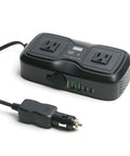 Tough Car Power Inverter Converts 12V DC To 110V AC Featuring USB C And USB A Fast Charging Ports Fits Standard Cup Holders
