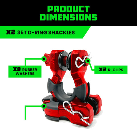 Heavy Duty Super D Ring Shackles 2 Pack With 70,548 Lb Break Strength, Three Quarter Inch Clevis Shackle And Seven Eighths Inch Pin
