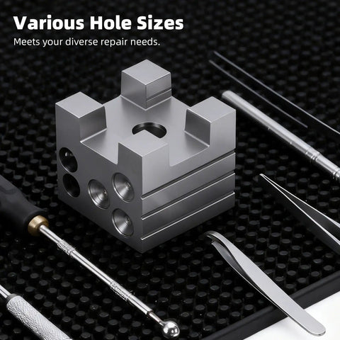Watch Doming Block Tool For Horology Enthusiasts With Iron Doming And 12 Graduated Holes Pro Grade Heavy Duty Bench Block