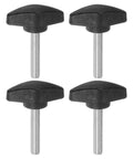 Tee Wing Knob Thumb Screws M6 x 35mm Black Plastic Hand Clamping Knobs Grip Tight For Equipment And DIY Projects 4 Pack Easy Hand Turned Fasteners For Secure Adjustments, 4-pack
