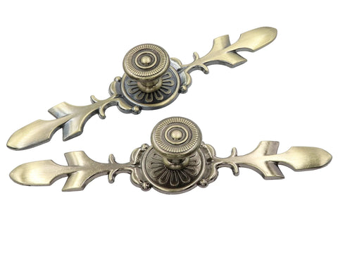 Vintage Green Ancient Copper Zinc Alloy Cabinet Knobs With Back Plate Pull Handles For Wardrobe Doors And Drawers