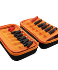Low Voltage Fused Multi Jumper With Selector Switches For Thermostat Bypass And Quick Fix Short Cycle Prevention In 0 To 30 VAC DC Systems Includes Spade Adapters in orange carrying case