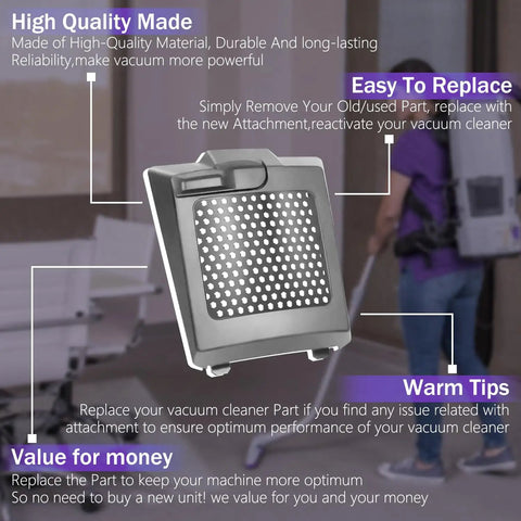HEPA Filter Cover Exhaust Door Replacement For ProTeam Backpack Vacuums 107303 107310 107363 ProVac Super Coach Pro visible with features