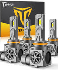 9005 9006 LED Bulbs Combo With 100000 Lumens Ultra Bright Daylight 6500K True One To One Mini Halogen Size Pack Of 4