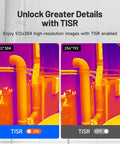 Comparison of thermal images using TC001 Plus Pro Grade Thermal Camera For Android with 512x384 and 256x192 IR resolution settings.