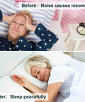 Before and after showing effects of noise on sleep, emphasizing need for Straight Up Dependable Adjustable Headboard Stoppers For Wall 4 Piece Set Self Adhesive Bed Frame Brackets To Kill Squeaks And Keep Mattresses Locked Down Tight Without Any Drilling Or Hassle.