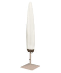 Outdoor Patio Umbrella Cover Rainproof and UV Resistant Fabric With All Season Protection Beige and White 7 By 23 By 76 Inches Weatherproof Cover for Outdoor Use on stand