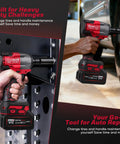 Brutal 12 Volt Cordless Impact Wrench With 800 Nm High Torque Brushless Motor for tough rusted lug nuts in use.