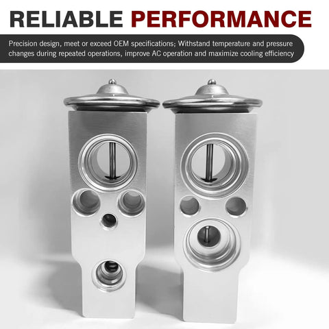 Auto AC Expansion Valve Replacement For Most Cars, Compact High Hardness Metal Valve For Cold Air System, front view of two valves