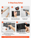5-step setup guide for Garage Must Have Wall Mounted Storage Bins Space Saving Organizer With 12 Plastic Bins And 3 Metal Rails.