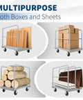 Heavy Duty Steel Panel Cart 36x24 Inch Platform Truck 2 In 1 Industrial Grade With 2200 Lbs Capacity Drywall Dolly Removable Side Rails And Swivel Wheels For Plywood Lumber transporting various materials