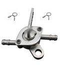 Inline Gas Petcock Shut Off Valve For Mini Bikes Dirt Bikes Go Karts ATVs Tao Tao Scooters with mounting hardware.