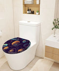 Toilet Seat with Decorative Cover for Bathroom featuring a cosmic planet design, suitable for various toilet models.