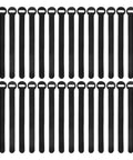 Super Solid 100 Piece Pack Of Self Adhesive Nylon Cable Ties With Cute Round Heads arranged in a row, black nylon material, cord wraps for organizing.