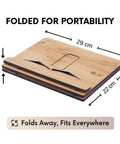 Folded Oak Wood Book Stand With Adjustable Tilt For Reading And Cooking, 29x22cm, Scratch and Water Resistant, 8mm Thick