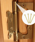 Installed stainless steel hinge with four replacement pins, Four Pack Three Point Five Inch Interior Door Hinge Pins Stainless Steel Self Closing Security Pins for Replacing Internal Safety Hinges On Home And Office Doors Rust Resistant And Super Durable.