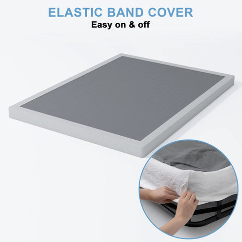 Elastic band cover for Rock Solid Heavy Duty 3 Inch Low Profile Full Size Box Spring Replacement Mattress Foundation.