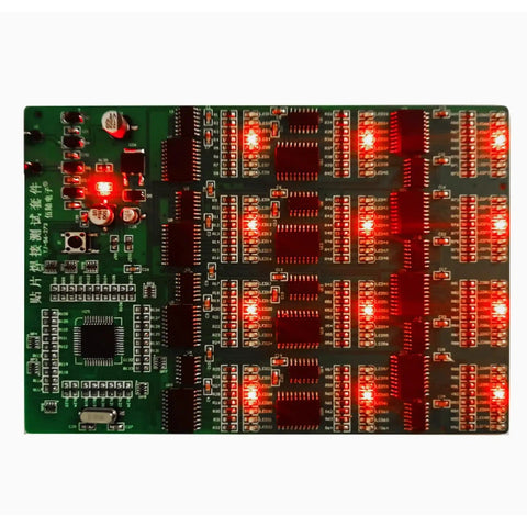 Advanced SMD and SMT Soldering Practice Kit for Pro Electronics Hobbyists DIY Training Board With 313 Components And 1079 Precision Solder Points EK8489, displaying LEDs