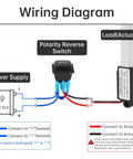 Wiring diagram for Compact 10mm Stroke Mini Linear Actuator With 188N Load, 12V High Torque Workhorse Electric Actuator and switch