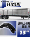 Trailer Fenders With Built In Skirt And Steps 2 Pack Fits Single Axle Trailers With 13 Inch Wheels Plastic Black Fenders 29x9x12