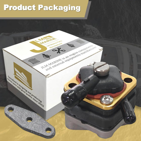 Fuel Pump With Gasket For Johnson Evinrude Outboard Motors 6 8 9.9 15 HP Drop In Replacement Part Fits 397839 packaging