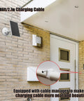 2W Solar Panel For Blink Outdoor 4 Camera And Video Doorbell USB C Solar Charger installed with 8.86 ft cable on wall