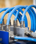 Push To Connect Fittings Five Sixteenth Inch Tube Diameter by One Quarter Inch NPT Thread Female Straight Quick Connect Air Line