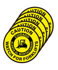 Forklift Traffic Warning Sign Set 5 Pack Bilingual Look Out For Lift Trucks Floor Stickers 17 By 17 Inches Self Adhesive Vinyl