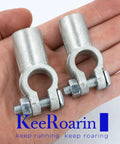 Heavy Duty Battery Terminal Connectors For 2/0 Gauge Wire Positive Negative Top Post Cable Clamps in hand