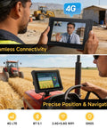 Hardcore 10.1 Inch Android 14 Industrial Tablet With Built In Zebra Barcode Scanner Heavy Duty 8GB Ram 128GB Storage Drop Resistant Rugged PC used on tractor for navigation.