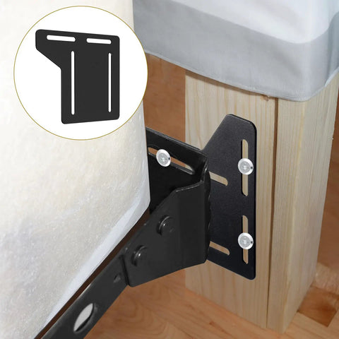 Four Pack Heavy Duty Bed Frame Brackets Adapter Kit For Headboard And Footboard Universal Adjustable Width For Queen Size Beds