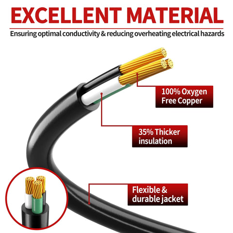 Skrizcable 16/3 25 ft outdoor extension cord, black, three-prong SJTW, waterproof & weatherproof