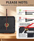 Quartz Clock Movement Replacement Kit DIY Clock Mechanism Repair Part Silent Battery Operated Motor installation guide