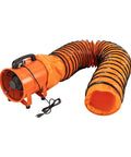 Heavy-Duty Portable Air Blower With Hose For Fast Ventilation And Extraction, Boss-Level High-Velocity Exhaust Fan, orange 10-inch duct