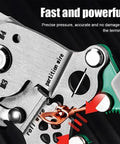 Close-up of Eighteen In One Foldable Wire Stripper And Crimping Tool For Pros And DIYers, highlighting its precision crimping feature.