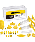 Hydraulic Bike Brake Bleed Kit for Shimano, SRAM and Magura Pro Grade MTB and Road Bike Bleeding Tool Set with funnel, syringes, adapters.