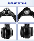 13 Piece AWD Front Suspension Kit for 1999 2006 Chevy Silverado GMC Sierra 1500 Includes Front Upper And Lower Control Arms With Ball Joints Sway Bar Links Outer And Inner Tie Rods Pitman Arm Idler Arm And Pivot close-up black steel control arm
