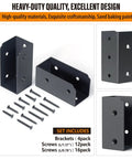 Four Pack Stainless Steel Deck Railing Brackets Connectors For 2x4 Wood Posts Black Finish with screws included