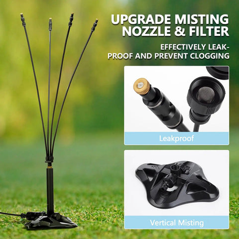 Outdoor Patio Standing Misters Portable Misting System For Cooling Your Yard 26.5 Foot Mist Line filter and nozzle details