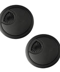 Zinc Alloy Desk Grommet For Wire Organization And Cable Management, black 2-pack, 53mm hole covers, durable electroplated finish.