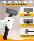 Heavy Duty 2.2lb Forge Hammer For Farriers And Knife Makers in hand showing steel head and grip
