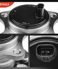 Close-up of 2-Pack Rear Wheel Bearing And Hub Assembly With ABS for Toyota Camry 2002-2011, highlighting sensor detail and mounting.
