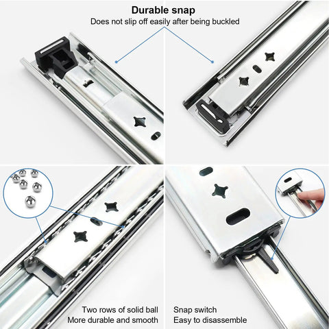 36 Inch Beefy Heavy Duty Drawer Slides 260 Lb Capacity with Screws Side Mount Undermount Full Extension Ball Bearing Details